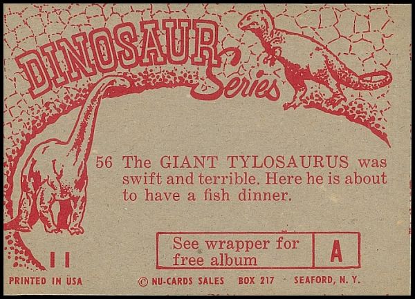 1961 Nu-Cards Dinosaurs